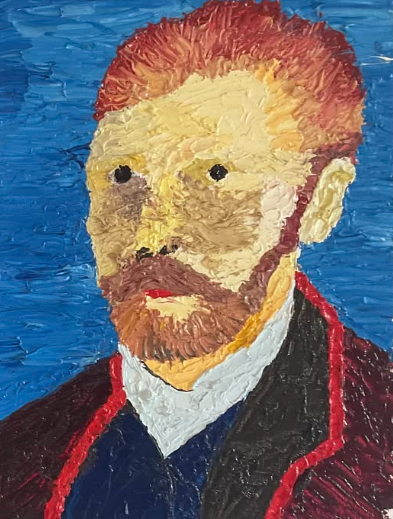 Knife-only oil portrait